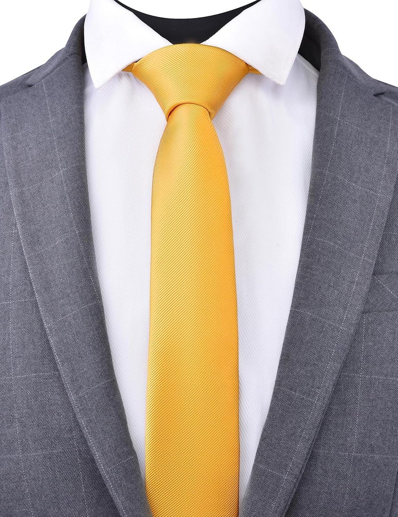 Branduce 2.4"（6cm） Solid Pure Color Skinny Tie Plain Slim Necktie for Men - Image 2